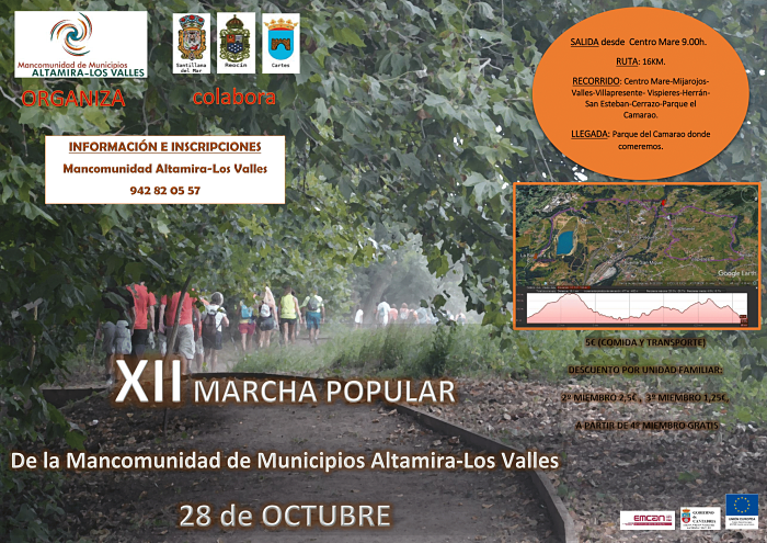 La XII Marcha Popular de Altamira-Los Valles se celebrará el 28 de octubre