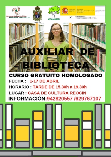  La Mancomunidad Altamira-Los Valles pone en marcha un curso de “Prestación de servicios bibliotecarios” en la Casa de Cultura de Reocin.