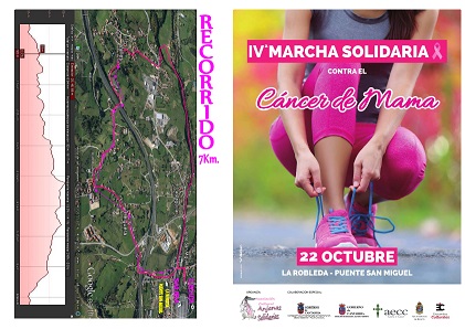 El próximo domingo 22 de octubre se celebrará la IV Marcha Solidaria contra el cáncer de mama en Puente San Miguel