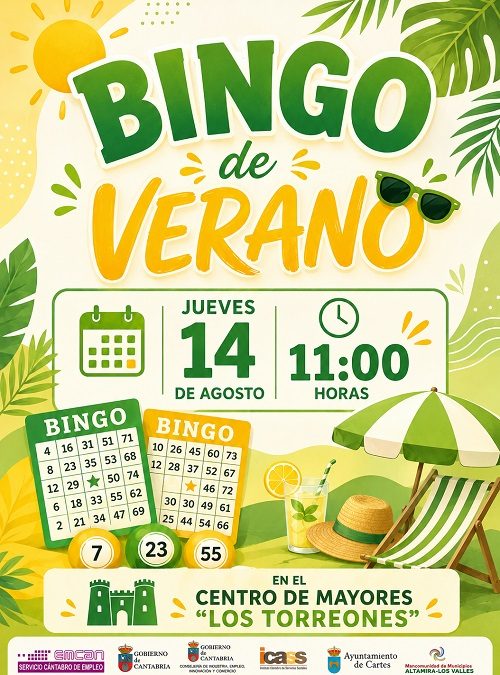 La Mancomunidad Altamira-Los Valles y el Ayuntamiento de Cartes organizan una nueva jornada de Bingo de Verano.