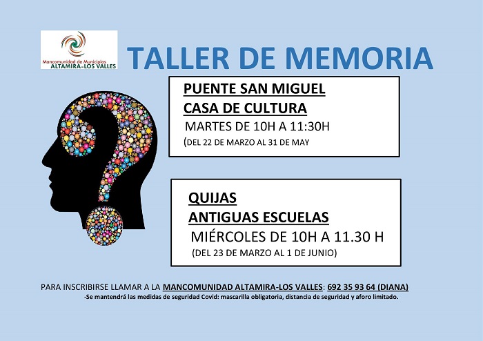 Comienza la programación de Servicios Sociales de la Mancomunidad con el Taller “Ejercita tu mente”