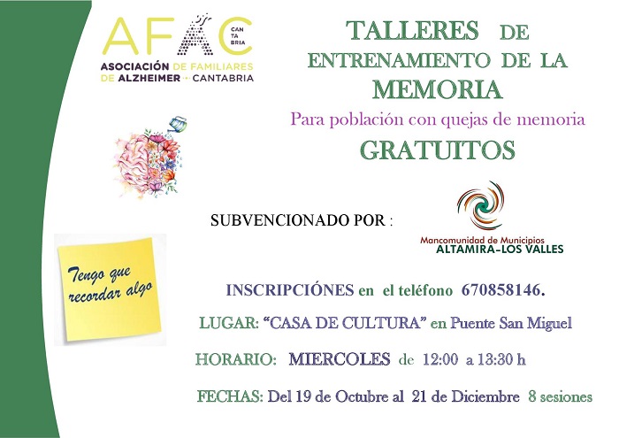 La Mancomunidad inicia los talleres de entrenamiento de la memoria