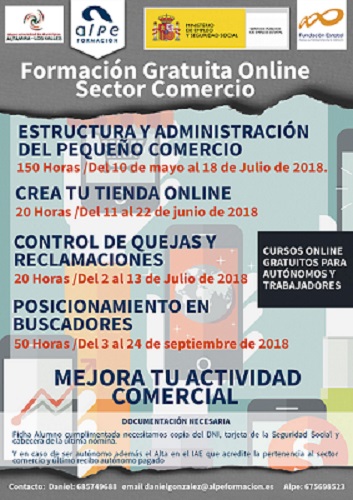 Formación gratuita online para el sector del comercio