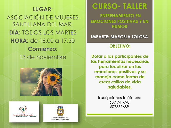 La Mancomunidad Altamira-Los Valles organiza un taller de emociones positivas para mujeres en Santillana del Mar