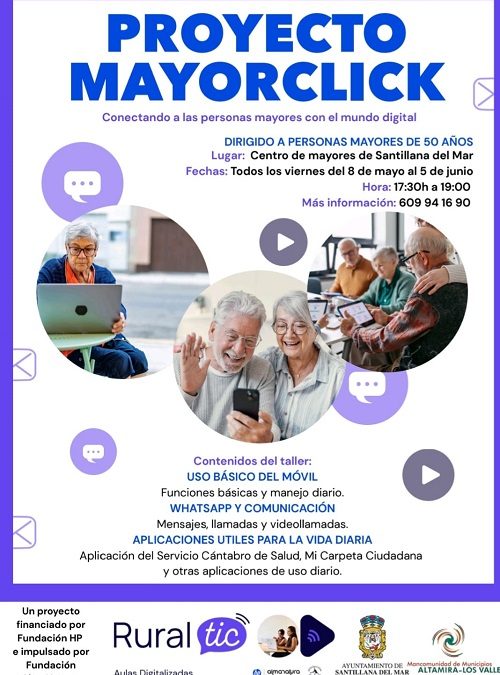 La Mancomunidad Altamira – Los Valles, junto con el Ayuntamiento de Cartes y en colaboración con la Asociación La Columbeta, ha puesto en marcha el proyecto “MayorClick”.