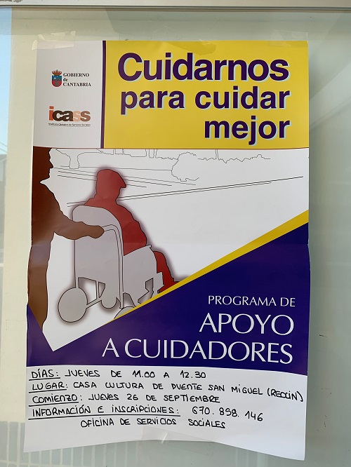 Continúa en Reocín  el programa de apoyo a personas cuidadoras de la Mancomunidad. “Cuidarnos para cuidar mejor”