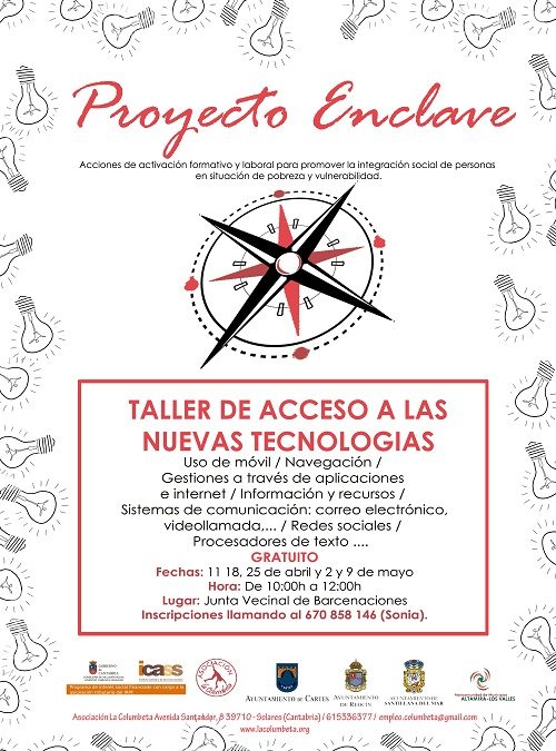 La Mancomunidad Altamira – Los Valles inicia en abril  un Taller de Acceso a las Nuevas Tecnologías en Barcenaciones.