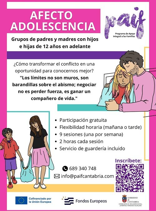 Comienza el programa  Afecto Adolescencia”  dirigido a padres y madres con hijos e hijas adolescentes.
