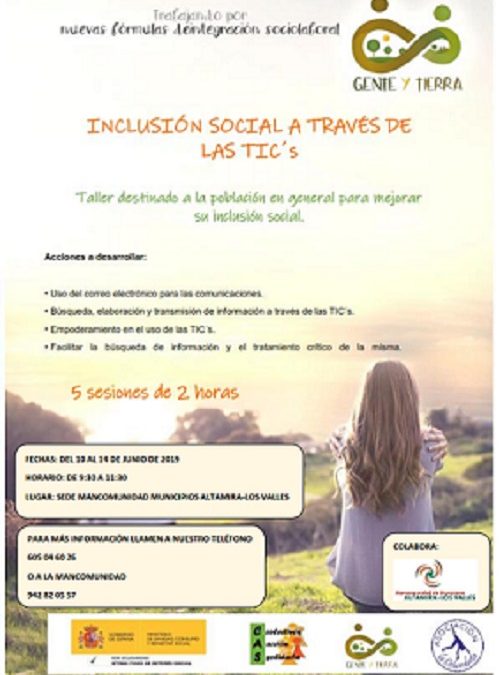 La Mancomunidad Altamira-Los Valles pondrá en marcha un curso de “Inclusión Social a través de las TIC´s” en colaboración con la asociación La Columbeta.