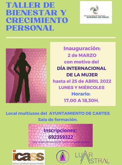 Marzo, Mes Internacional de la Mujer. La Mancomunidad Altamira-Los Valles pondrá en marcha el taller “Bienestar y crecimiento personal”