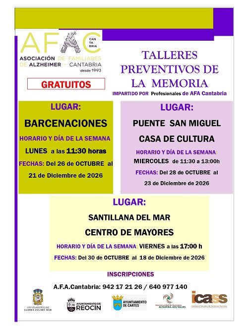 La Mancomunidad Altamira – Los Valles pondrá en marcha nuevos talleres preventivos de la memoria