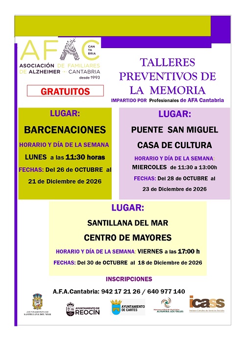 La Mancomunidad Altamira – Los Valles pondrá en marcha nuevos talleres preventivos de la memoria