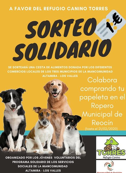 Jóvenes  voluntarios del programa solidario  de la Mancomunidad, realizarán un sorteo benéfico a favor del Refugio Canino Torres.